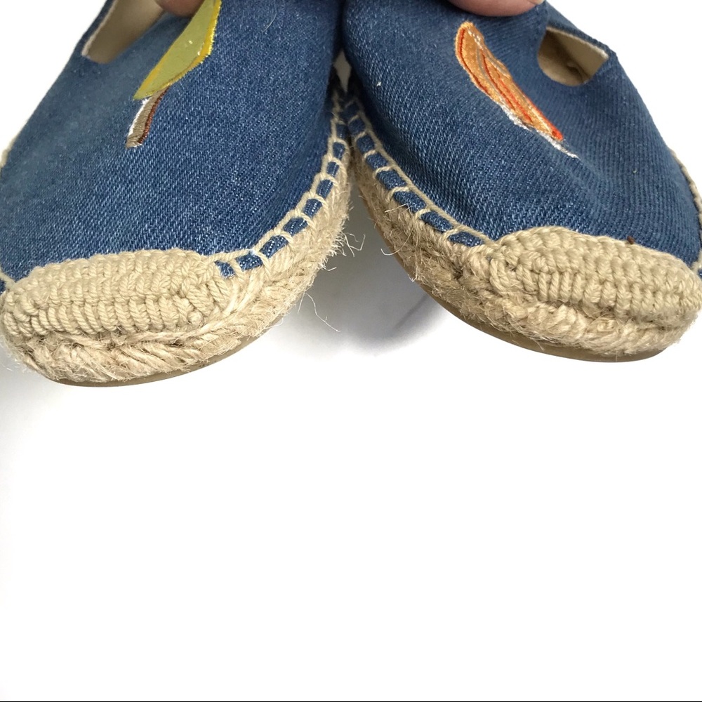 Soludos Denim Popsicles Smoking Slipper Espadrilles Size 9 - Picture 7 of 8
